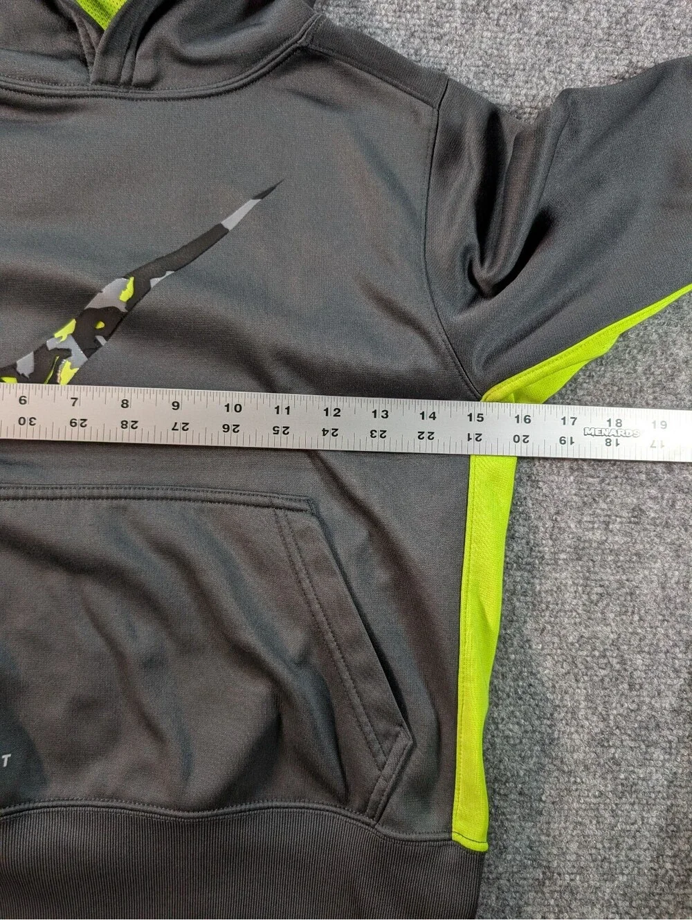 Nike Therma-Fit Youth Small Black Neon Green Hoodie Sweatshirt